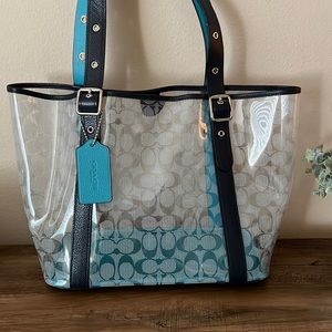 Coach signature clear tote